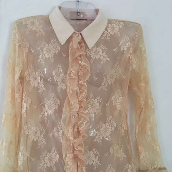 Tops - Lace transparent blouse- delicate size M
